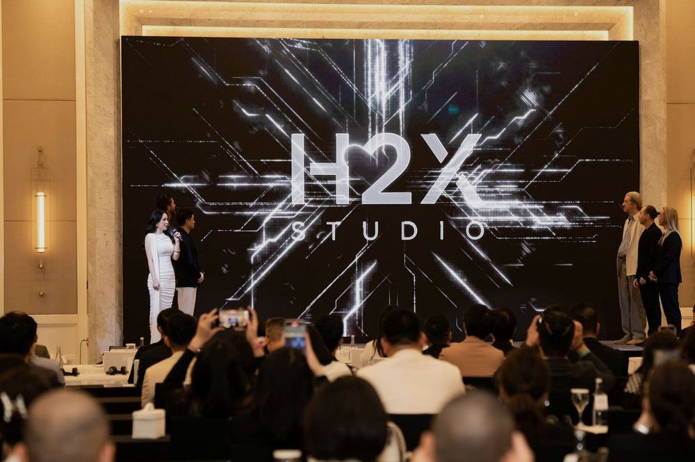 The H2X Studio stage and audience